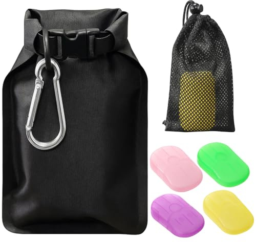 KRYMXAR 1 Stück Seifenbeutel Für Feste Seife, Seifenblätter Für Unterwegs, 4 Stück Reise Seife, Ideal Für Camping Und Outdoor-Aktivitäten