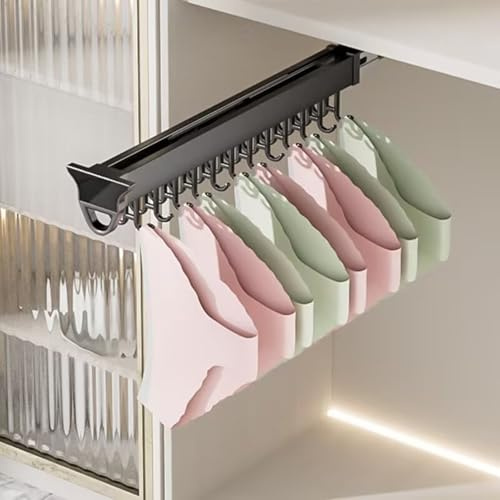Soporte Extraíble Para Escobas Y Trapeadores, Organización Y Almacenamiento De Lavandería, Organizador De Almacenamiento Extraíble Para Armario, Ganchos Para Organizar El Garaje(10.23in-8 hook)