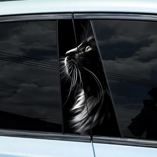 Auto Mitte Säule Aufkleber Katze Auto Aufkleber B Säule HD Schutzkleber (7,25X50cm)