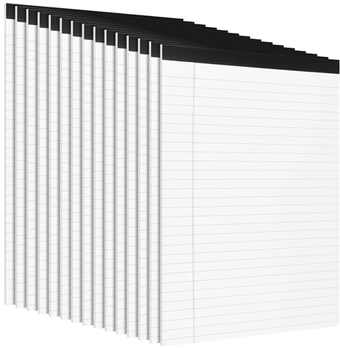 15 Stück Notizblock A4 Liniert Abreißbar, 28,5x21cm Linierte Notizblöcke | NGOSUET Schreibblock A4 Liniert Abreißbar, 30 Blatt pro Block, Notizzettel Block für Schule, Büro