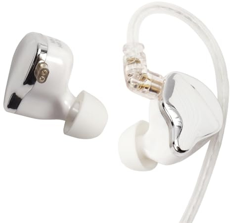 Holiper Auricolari con Filo Dual Magnet, Alta Risoluzione e Volume Elevato, Cuffie Hi-Fi per Musica e Giochi, Cavo USB Type-C con Ganci per Orecchie, Cuffiette in Ear con con Microfono, Bianco