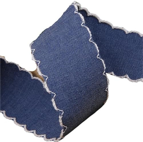 Denimrem 9–10 meter 25 mm 38 mm dubbelsidig fåll/tröja/cowboyband gör rosetter hårtillbehör handgjort material(färg-03,25 mm 9,5 år)