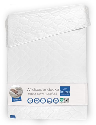 linea by böhmnerwald - Kids- Wildseidendecke leicht, 100x135, 100% Wildseide, Allergiker geeignet, schonend waschbar bis 40°C, in Deutschland produziert