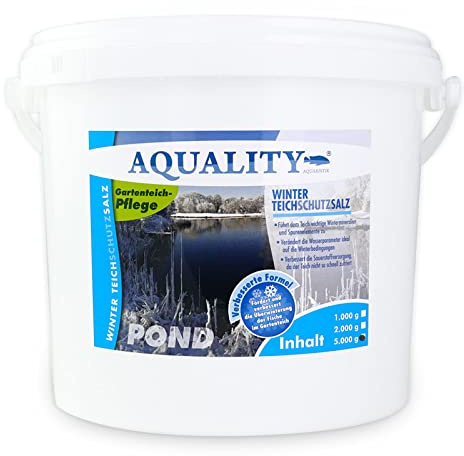 AQUALITY Winter Teichschutzsalz (Wichtige Winter Mineralien und Spurenelemente - Schützt Ihren Gartenteich und verbessert die Sauerstoffversorgung), Inhalt:5 kg