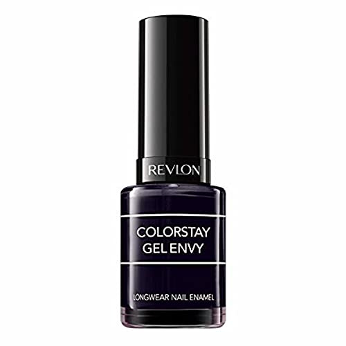 Revlon ColorStay Gel Envy Langhaftender Nagellack, Splitterfeste und Langhaftende Formel, Eingebauter Basislack und High Shine Finish, 015 BlackJack, 11,7 ml