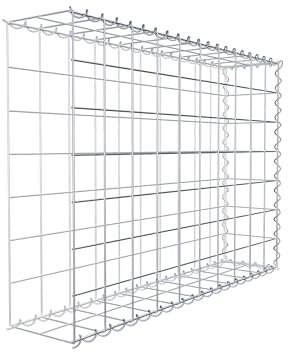 GABIONA Cestino di Pietra Gabbione Maglie rettangolari, 10 x 10 cm, profondità 20 cm, Cestino per la Coltivazione di Tipo 2, Chiusura a Spirale, con zincatura galvanica