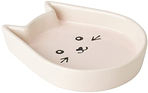 Nobby Ciotola in Ceramica per Gatti Kitty Face Rosa, 13 x 16 x 3 cm