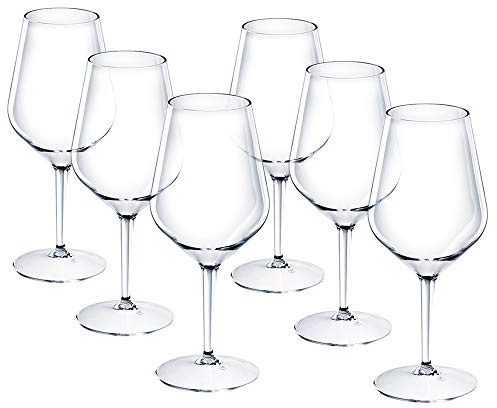 DoimoFlair vingglas av plast slagsäker vinmugg sektglas plast 46 cl. Set 6 stycken