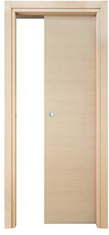 Kimono Porta Interna Scorrevole a Scomparsa Ecodoor 2.0, Rovere Sbiancato, Reversibile (210x70)