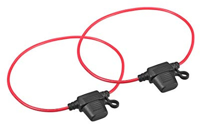 sourcing map 2 Stück Auto Sicherungshalter Inline 18 AWG Wasserdicht Schwarz für Kleine Blattsicherung