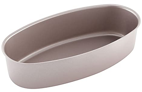 CHEFMADE Ellipse Cheese Cake Pan, 8-Inch Non-Stick Oval Cake Bread and Meat Bakeware for Oven and Instant Pot Baking (Champagne Gold)