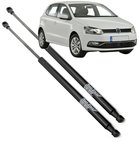 Ramor Strutz 2x Gasfeder Dämpfer Heckklappe Kompatibel mit VW Polo mk5 6R-6C Fließheck 2009-2017. Gasdruckfeder Heckklappendämpfer. Ersatz für 6R6827550A und Andere.