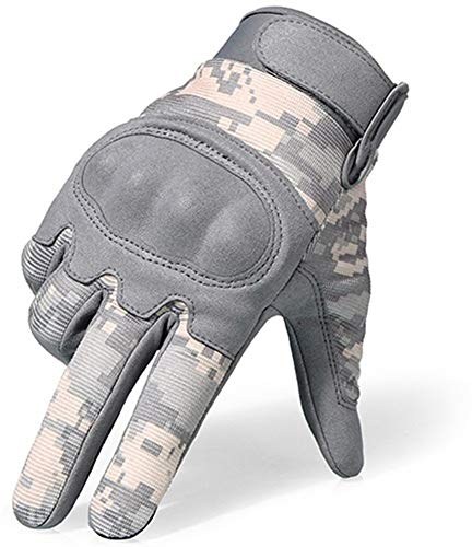 HXSZWJJ Touchscreen Tarnung Taktische Handschuhe Army Military Combat Airsoft Outdoor Klettern Schießen Paintball Vollfingerhandschuhe (Color : ACU, Size : S)