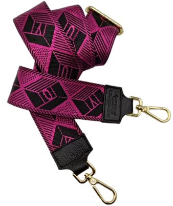ITALIANTREND® Bandoulière pour sac à main, bandoulière réglable pour femme, taille 125 cm x 5 cm, idéal pour combiner avec sac à main, sac à bandoulière, sac à bandoulière (fantaisie fuchsia)