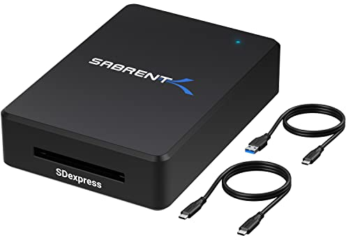SABRENT SD Express 7.1 USB C Card Reader, USB 3.2 External Memory Card Reader high speed Data transfer 985 MBps, SD-Express adapter compatible with V90, V60, V30, UHS-II, UHS I, SD Cards (CR-SDX7)