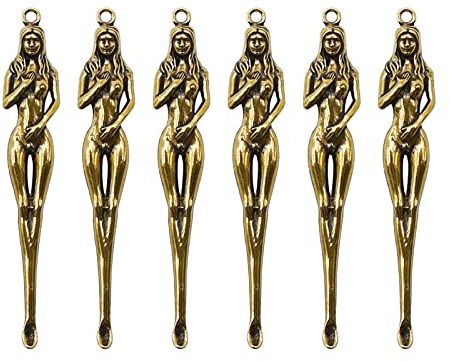 LIDSCURA 6 mini cucharas de rapé vintage, pala pequeña/cucharas doradas elegantes con espátula redonda pequeña, llavero de latón, cuchara de oreja retro de metal pequeño
