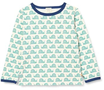 Loud + Proud Unisex Kinder Shirt Langarm mit Print Schnecke, GOTS Zertifiziert T-Shirt (1er Pack)