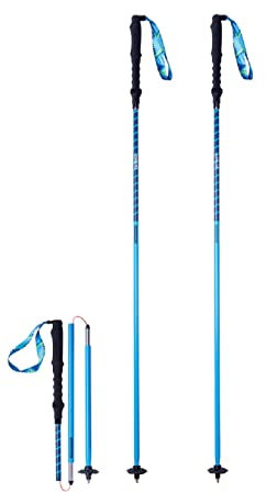 Trekkingstöcke faltbar, leicht, Aluminium Wanderstöcke, 110/120cm Ultraleicht für Walking Laufstöcke mit abnehmbarem Fuß, AONIJIE (blau, 120)