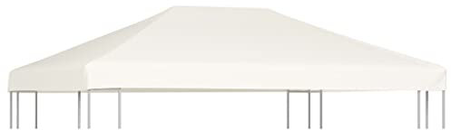 HIGSOSE Copertura Superiore per Gazebo 310 g/m² 4x3 m Bianco Crema Tetto Gazebo Telo Gazebo Impermeabile Gazebo Ricambio Telo Ricambio Gazebo Copertura Gazebo Telo Copertura Gazebo