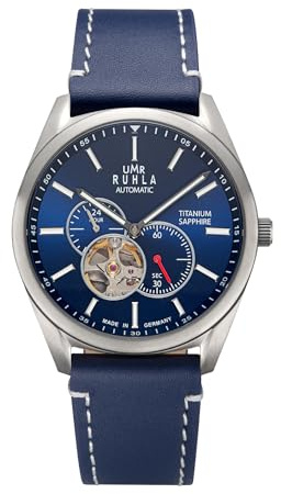 UMR RUHLA Armbanduhr, Herren, Automatik, Lederarmband, Titangehäuse, wasserdicht bis 5 bar