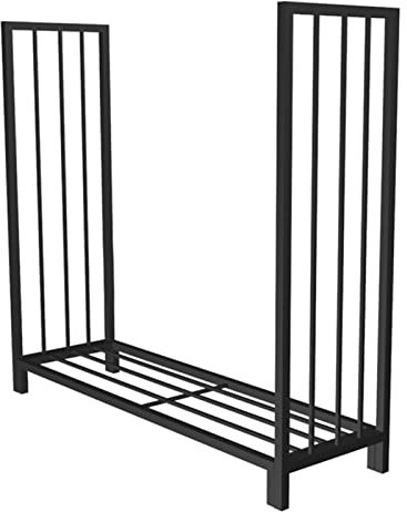 GTPBAO Portalegna per Camino Portalegna in Metallo - Portalegna per Interni Ed Esterni, Scaffale Medio per Legna da Ardere per Deposito di Legname, Nero, 126×35×116cm