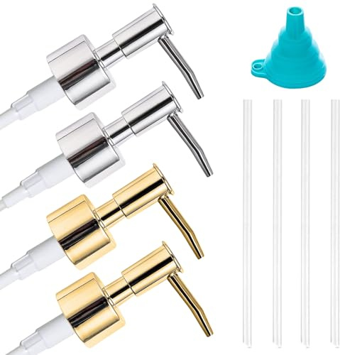 Confezione da 4, Testa della Pompa per Dispenser di Sapone, Ricambio Royal Gold