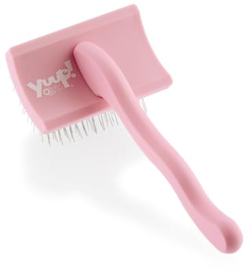 YUUP! - PINKBRUSH MINI Cardatore professionale a denti lunghi e ad alta densità, Spazzola per cani e gatti, accessori per toelettatura cane e gatto