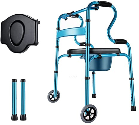 Andadores para personas mayores, plegables, ligeros, para personas mayores con asiento para discapacidades, andadores de interior, marco de caminata para personas mayores, estrella G de luz