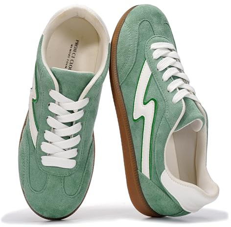 Project Cloud Fashion Sneakers for Women 2026 - Lace-Up Shoes Trendy Women Sneakers with Memory Foam Insole Women's Fashion Sneakers Non-Slip Womens Shoes (Irita, Green Multi, 9)