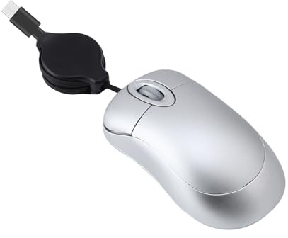 Zeizafa Petite souris filaire USB C rétractable 1000 DPI Souris de voyage USB C Souris filaire