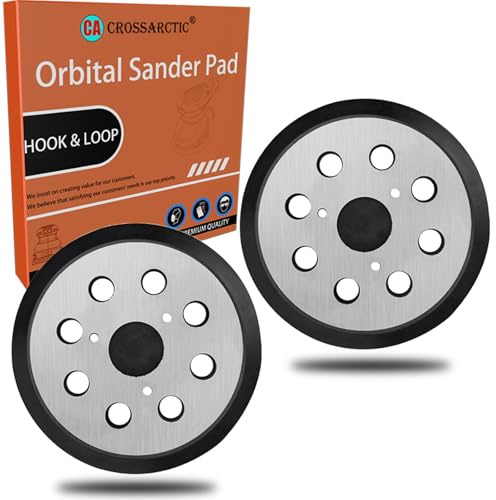 Crossarctic Juego de 2 almohadillas de repuesto para Makita, almohadillas de lijado con gancho de 5 para lijas excéntricas Makita BO5010 BO5030K BO5031K BO5041K 743081-8/743051-7