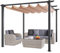 VEVOR Pergola rétractable extérieure 3 x 3 m, tonnelle de jardin en aluminium avec auvent, pergola moderne avec pare-soleil en tissu polyester épais pour patios, jardin, terrasse, arrière-cours, beige