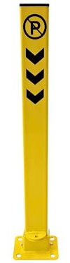 PARKING FACIL | Valla de Parking/Cepo Guardaplazas Modelo POSTE | Bloqueo Manual con Candado | Color Amarillo | Incluye Tornillería y Candado | 1 Unidad