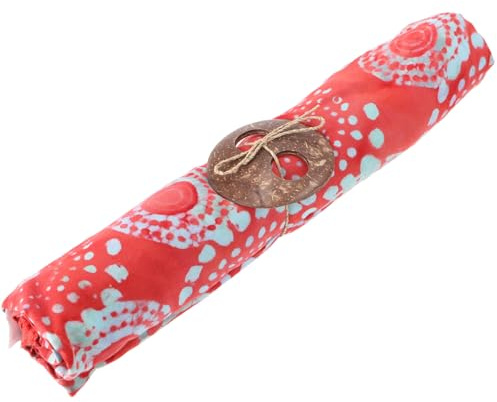 GURU SHOP Bali Batik - Vestito da Sarong, da spiaggia con fibbia Sarong, da uomo/donna, arancione, sintetico, taglia unica, Rosso/2, Taglia unica