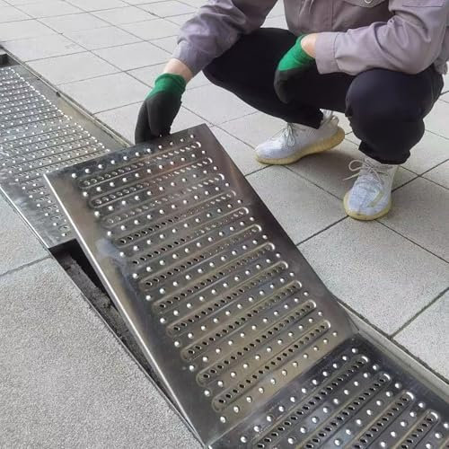 Rejilla Desague Jardin Rejilla Metálica Resistente para Placa de Drenaje de Sumideros, Filtros de Drenaje Antideslizantes para Desagües de Piso, Rejilla de Drenaje para Sumideros / Zanjas de Cocina(58