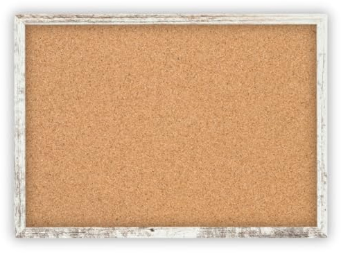 Clamaro Memo, anslagstavla, kork 30 x 20 med ram | vintage vit | korkvägg med MDF-träbildramar och metallhängare (Qerformat och porträttformat) | inkl. 10 häftstift