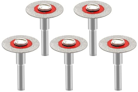 FOCSTOL Diamant Glass Trennscheibe - 5 Stück 30mm Mini Glassägeblatt mit 6mm Rundschaft für Glas, Jade, Kristall, Weinflaschen, Fliesen