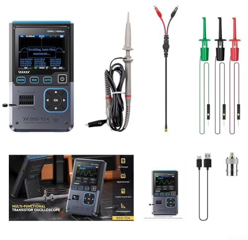 DSO-TC4 Three In Oscilloscope, Handheld Oscilloscope Signal Generator And Transistor Tester, 13 Waveform Outputs