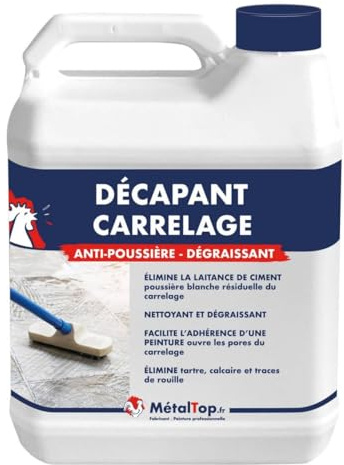 Metaltop - Decapant Carrelage - 1 L - Élimine les graisses incrustées sur sols et murs intérieurs et extérieurs.