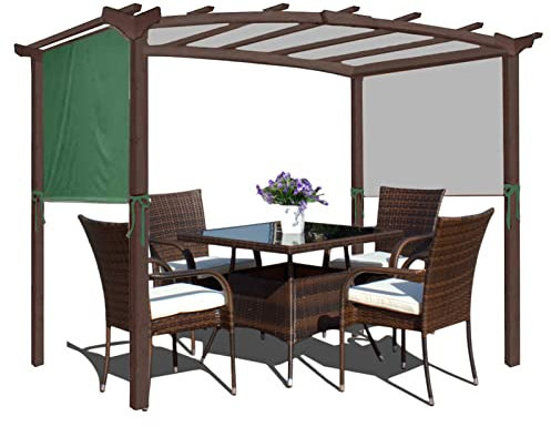 Universal-Pergola-Ersatzdach, grüne obere Abdeckung für gebogene Outdoor-Pergola-Struktur, langlebig, wasserdicht, 5,2 × 2 m, Outdoor-Schattenlösung