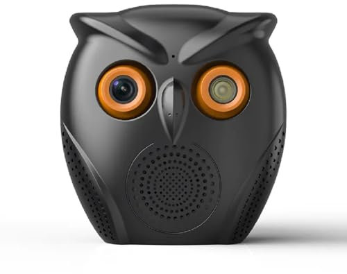 DECATRONIC Telecamera Wi-Fi da Interno Ai Smart - Rilevamento Persone e Riproduzione Musica - telecamera HD con altoparlante - Telecamera Intelligente Allarme - Visione Notturna a Infrarossi (Nero)