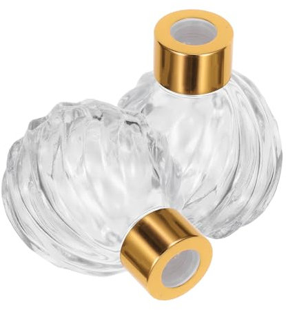 NULYLU 2 Botellas Difusoras De Varillas Decorativas De 100 Ml Con Tapas, Frascos De Vidrio Transparente Para Aromaterapia, Dispensadores De Aceite Aromático Para Sala De Estar Y