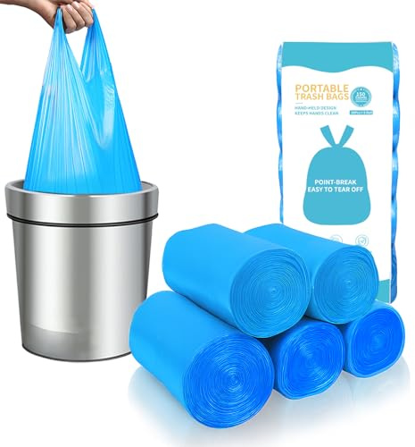 MakMeFre 150 Bolsas de Basura Con Asa 15L 45x50cm Resistentes Sin Olor | Bolsas de basura altas reforzadas a prueba de fugas