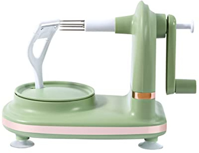 Healifty Acero Inoxidable Pelador de Frutas Manual, Verde Manivela y ABS