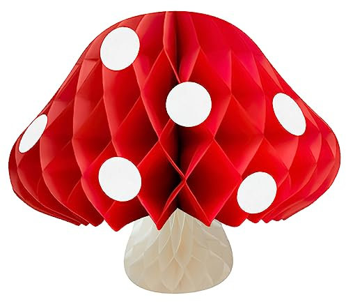 HOMSFOU Adorno de papel de bola de panal de abeja de hongos para fiestas de cumpleaños, bodas, guardería, decoración atractiva para interiores y exteriores, diseño duradero y resistente
