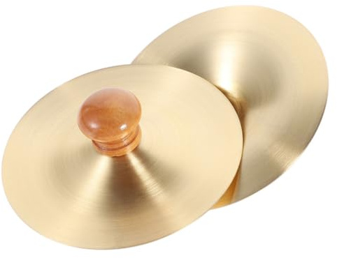 Platillos de Mano para Batería 7cm, Par de Cobre Dorado