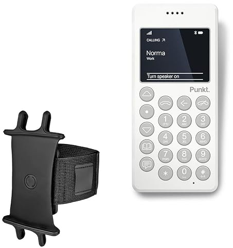 BoxWave Holster Compatible with Punkt MP01 - ActiveStretch Sport Armband, Adjustable Armband for Workout and Running - Jet Black