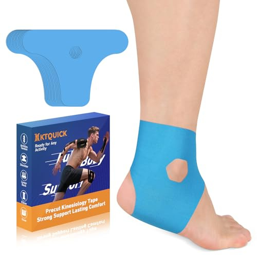 KTQUICK Vorgeschnittene Kinesiotape für Knöchel,10PCS,Latexfrei&Wasserdicht