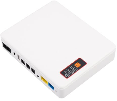 Fafeicy Mini DC UPS Fuente de Alimentación Ininterrumpida de Respaldo de Batería 20800 MAh para Cámara de Módem Enrutador con Salida USB Tipo C PoE Protección contra Cortocircuitos (Enchufe de la UE)