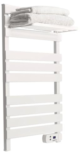 YOEVU | Radiador toallero eléctrico, con Estante 3 Barras, Blanco